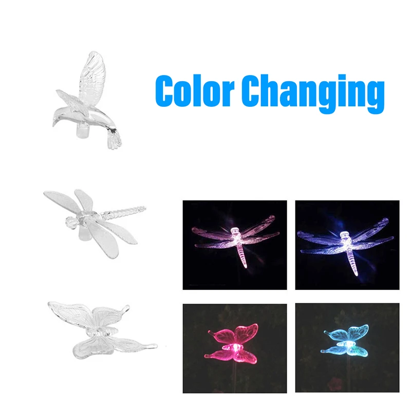 Садовый светильник RGB светодиодный водонепроницаемый для украшения сада бабочки