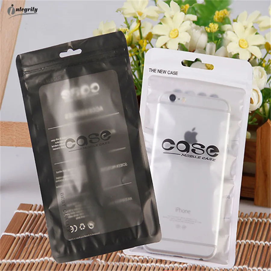

100pcs White/ Black translucent Zip lock Plastic Retail Poly storage bags Grocery Craft Electronic Self Seal Packaging