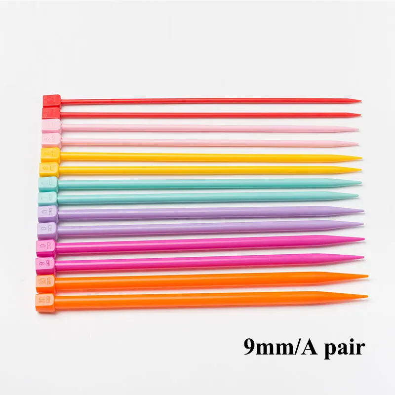 

2Pcs/Set 25cm Single Pointed Knitting Needles Pins Straight Aluminum DIY Weaving Tool long sweater scarf needle 4-10mm