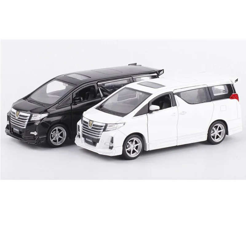

Коллекция 1/32 года, jackiние для Toyota ALPHARD ROWEN, японская Премиум модель литая машинка, детские игрушки gilfs, звуковой сигнал, светильник, черный/бел...