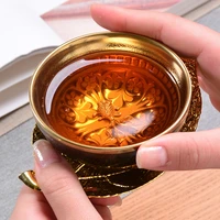 pinny 75ml plum blossom calendula silver tea cup japanese style tenme glaze teacups ceramic tea bowl drinkware