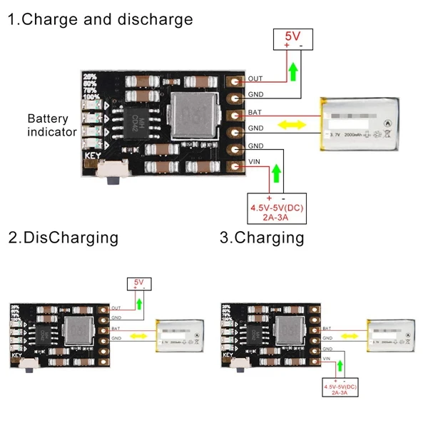 6 шт 2A 5V заряда-разряда встроенного модуля 3 7 V 4 2 для 18650 Литий Батарея НАДУВА