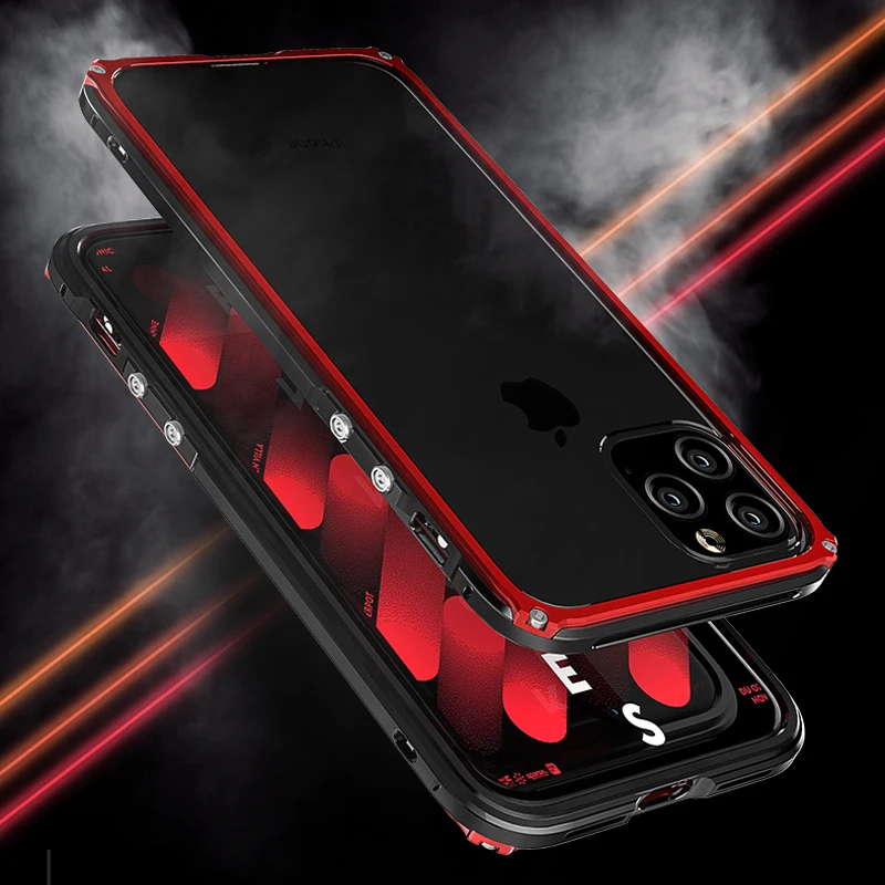 Роскошный металлический корпус для iPhone 11 Pro Max чехол механический Алюминиевый металлический бампер и акриловый чехол для iPhone 11 Pro/Max задняя крышка