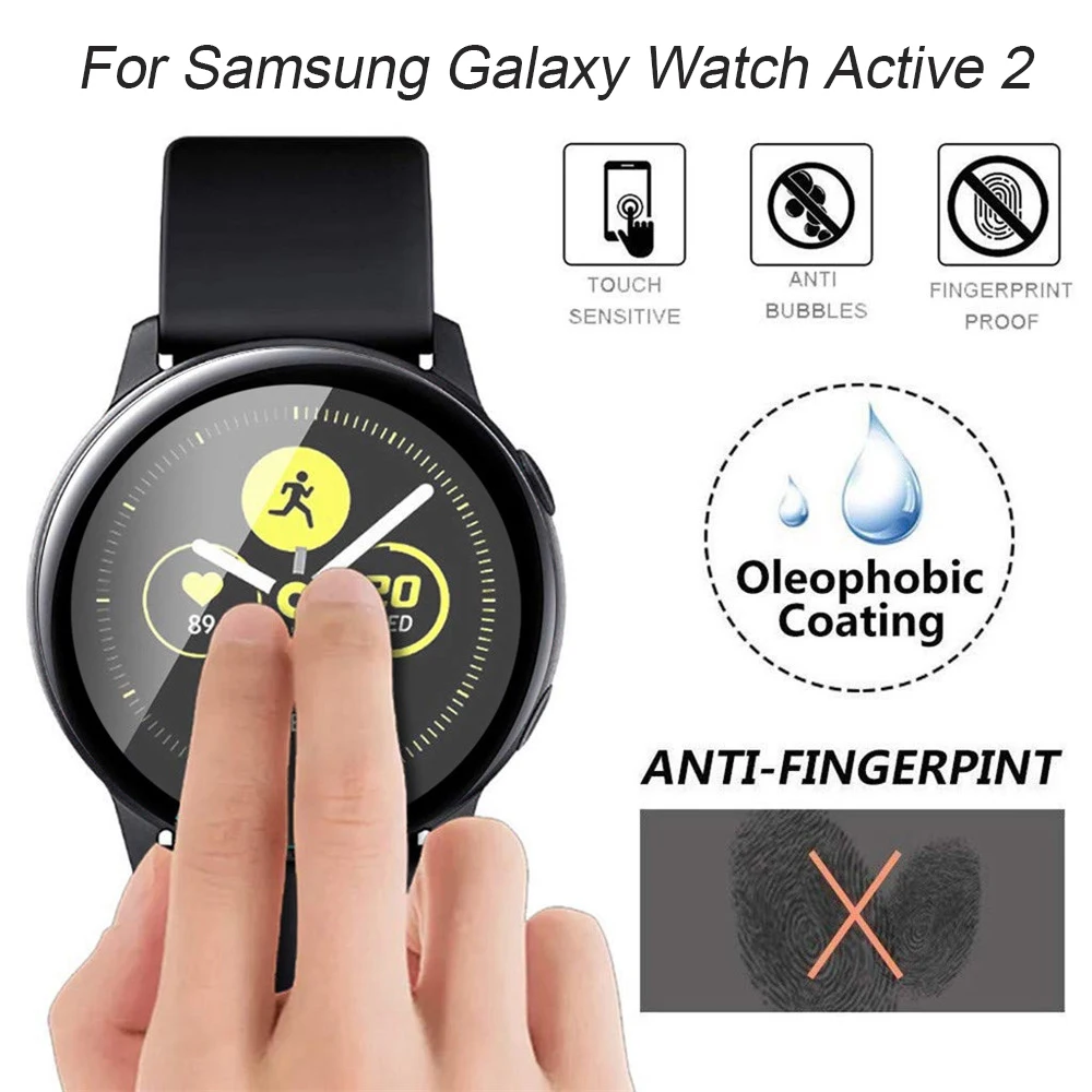 Защитная пленка для Samsung Galaxy Watch Active 2 изогнутая 3d-пленка из волокна с полным краем