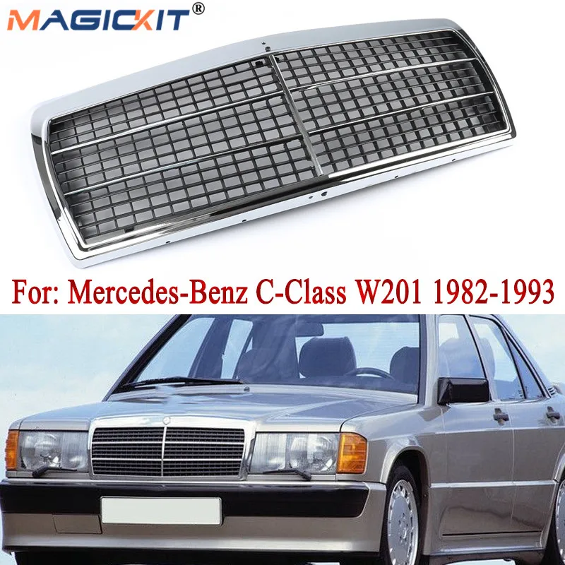 MagicKit подходит для Mercedes Benz C-Class 190D 190E W201 хромированная решетка радиатора |