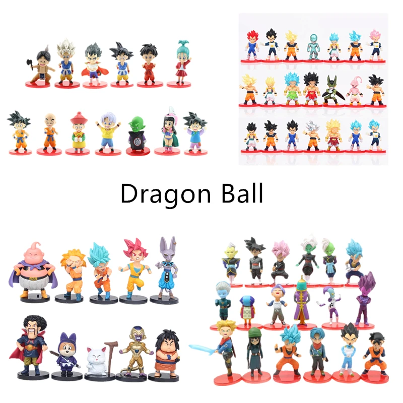 

Dragon Ball Character Collection Figure Goku Vegeta Doll Model Trunks Majin Buu Frieza Action Anime Figura Set Children's Gifts