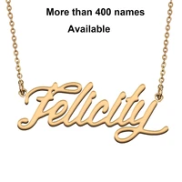 cursive initial letters name necklace for felicity birthday party christmas new year graduation wedding valentine day gift