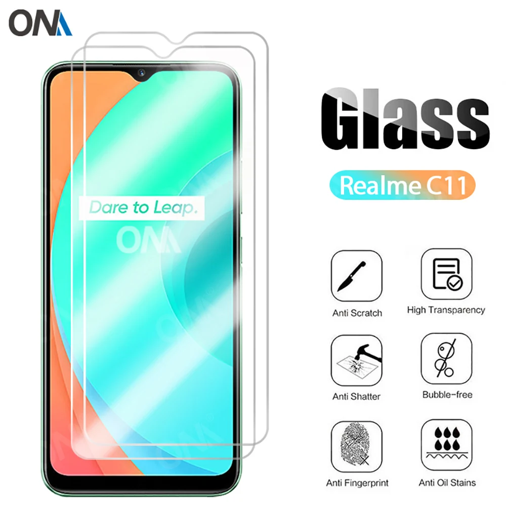 2 шт. закаленное стекло для Realme C11 Защитная пленка экрана 6 5|Защитные стёкла и