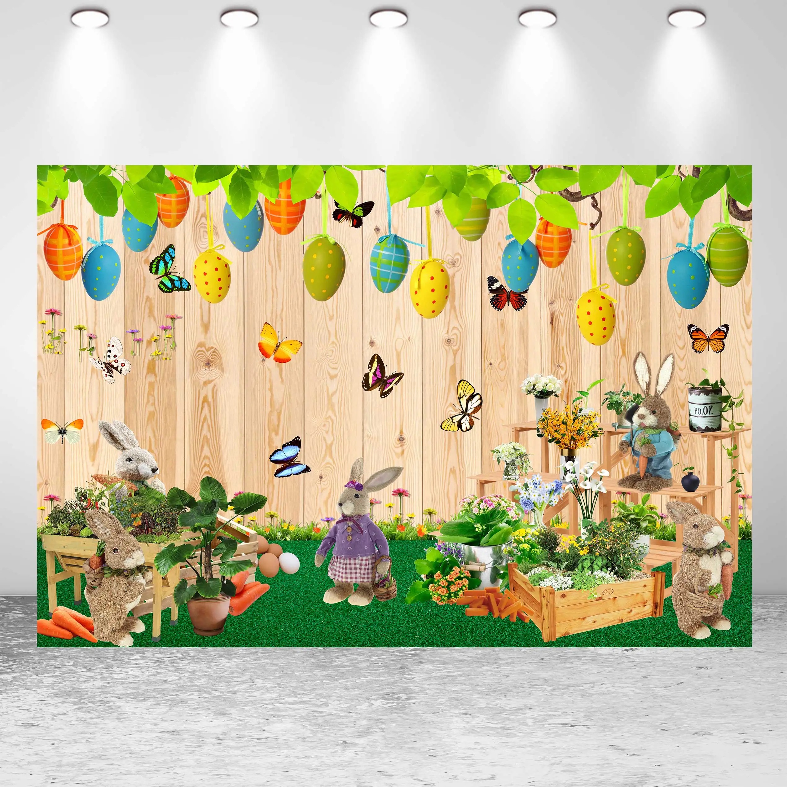 NeoBack персиковый цвет замок листья Цветок Трава яйцо детский фон Весенняя Пасха