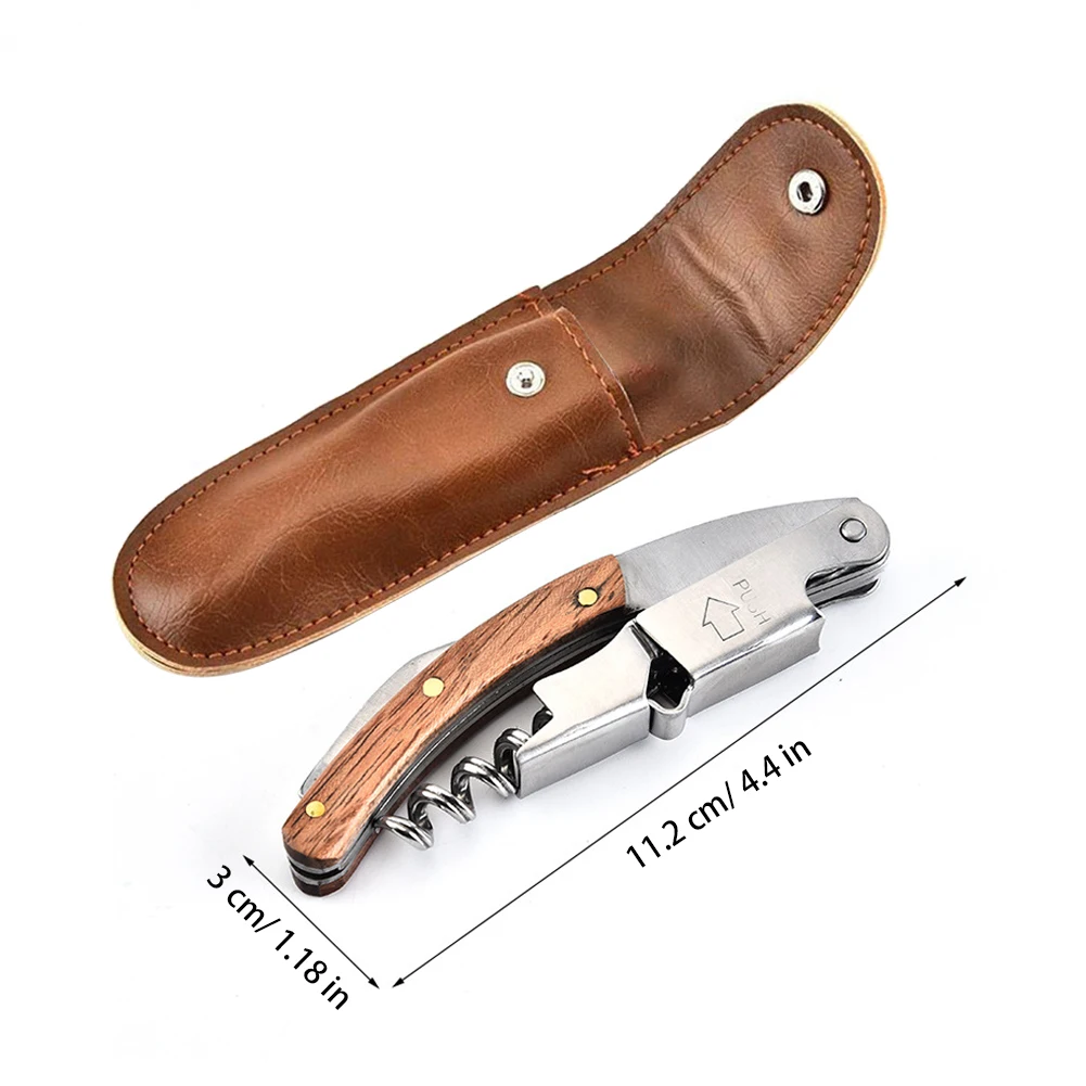 

Stainless Steel Wine Openers Set Bottle Opener Wine Corkscrew With Leather Case For Home Restaurant Party Bar Drinking Tools