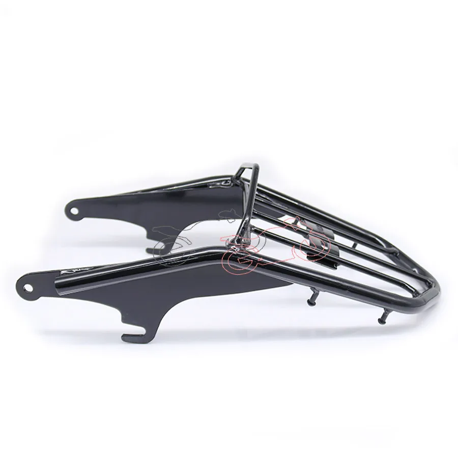 Мотоцикл Задняя багажная полка Кронштейн сиденья глянцевый черный сталь для