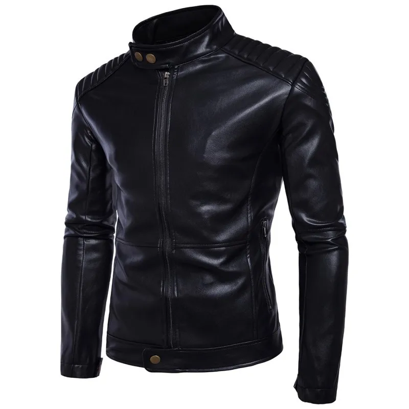 

Large Size M-5XL Mens Pu Leather Jacket Long Sleeved Black Windbreaker Coat Motorcycle Jacket Men Rock Style Outerwear Overcoats
