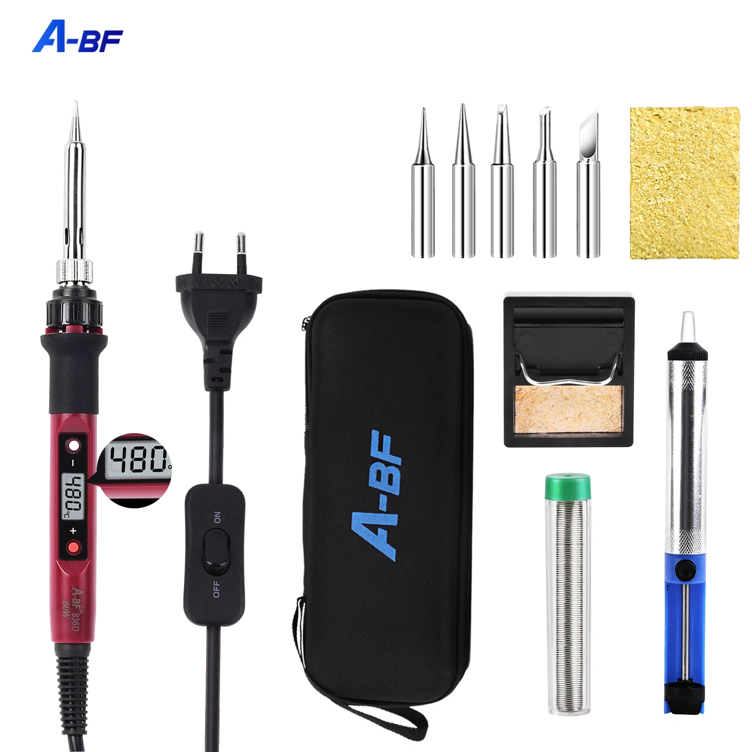 Цифровой электрический паяльник A BF 60 Вт набор с кнопкой переключения 220 В 110