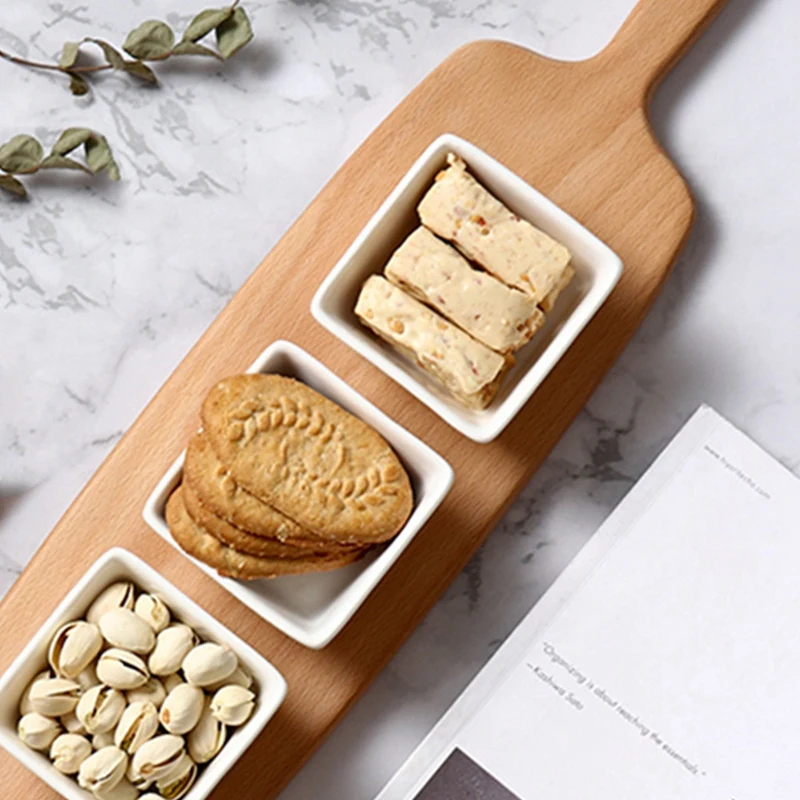 Деревянная сервировочная доска антипригарная деревянная багета в винтажном