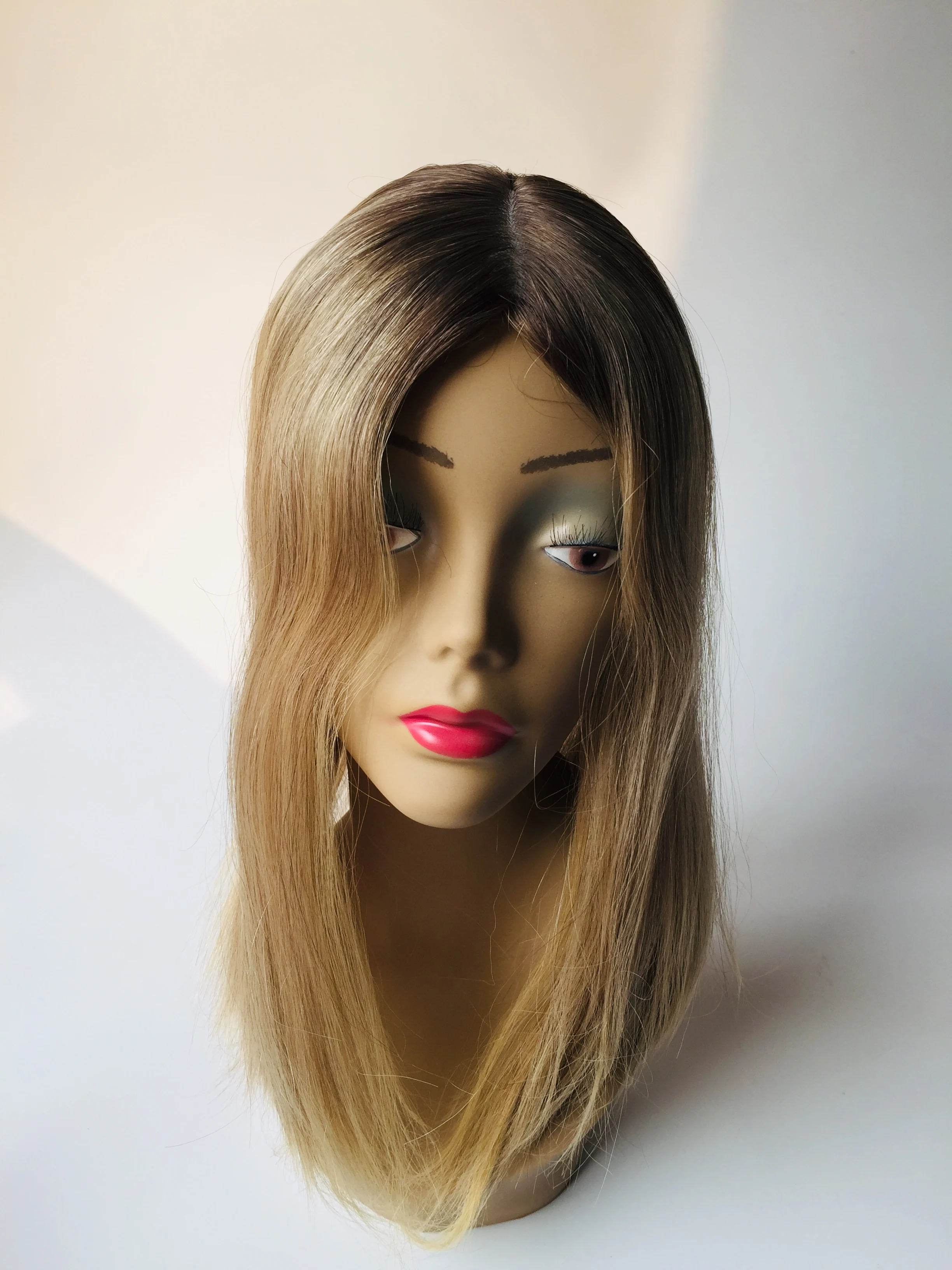 Высшее качество европейские натуральные волосы темные корни хайлайтер цвет