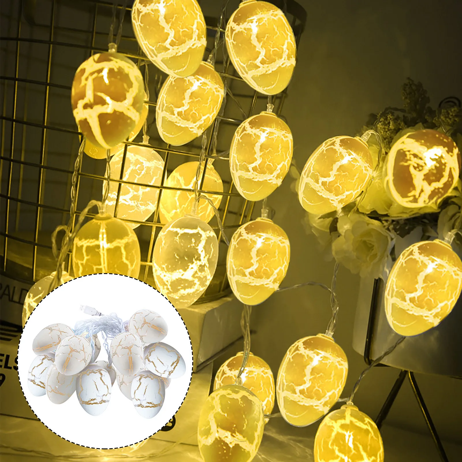 

Easter Eggs Wire String Lights Battery Operated Light Party Home Deco Lamps Usb For Holiday Deco Lamps Accessories 6 Colrs