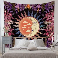 mandala moon garden floral tapestry aesthetic moon and stars tapestry wall hanging tapestry blanket decoration for bedroom