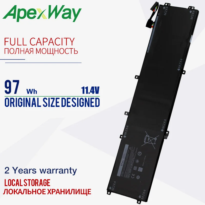 

Apexway 97Wh 11.4V 6GTPY 05041C New Laptop Battery For Dell Precision M5520 M5530 XPS 15 9560 9570 5XJ28 5D91C P56F-001 P83F001