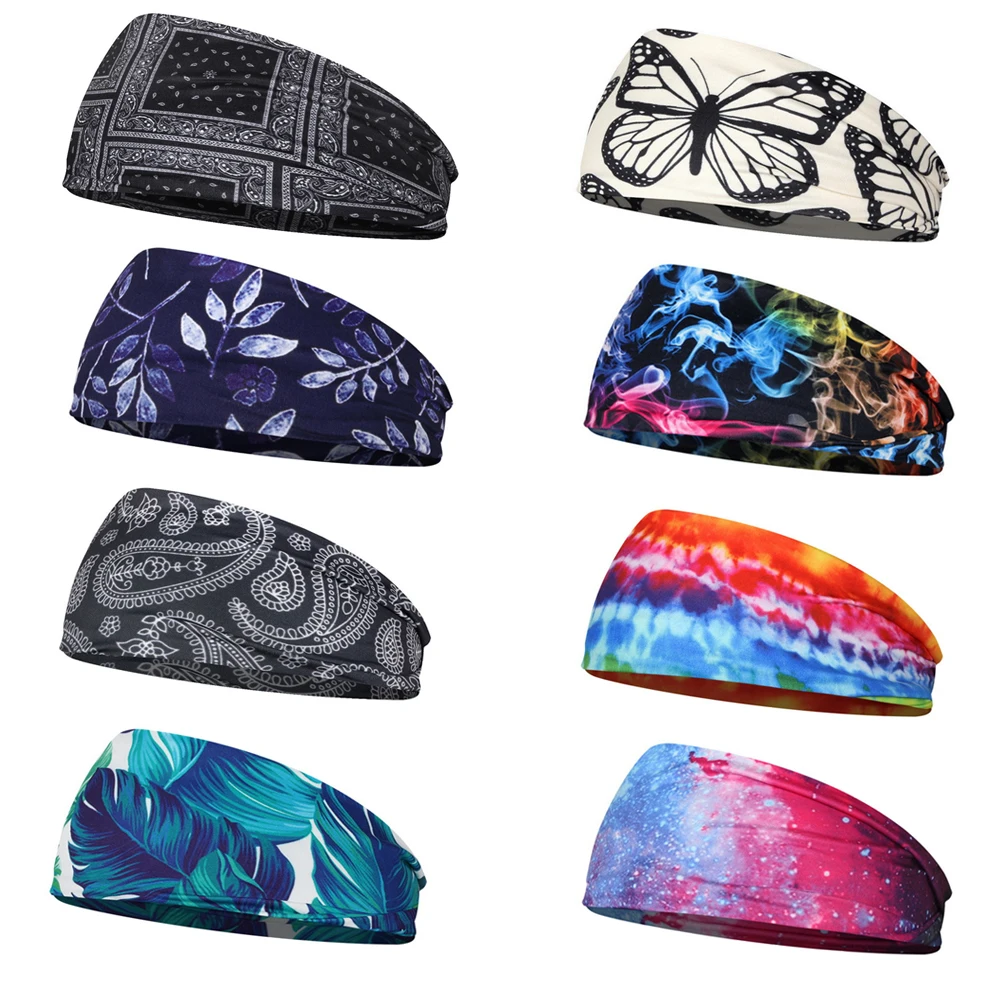 

Unisex Elastic Headband Print Turban Headwrap Sports Yoga Hairband Outdoor Gym Sweatband Fitness Running Bandage Hair Band