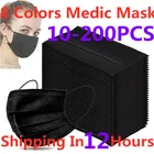 10-200 шт. одноразовые маски для лица маска для лица медицинские хирургические маски 3 Слои фильтр черный маски mascarillas quirurgicas homologadas