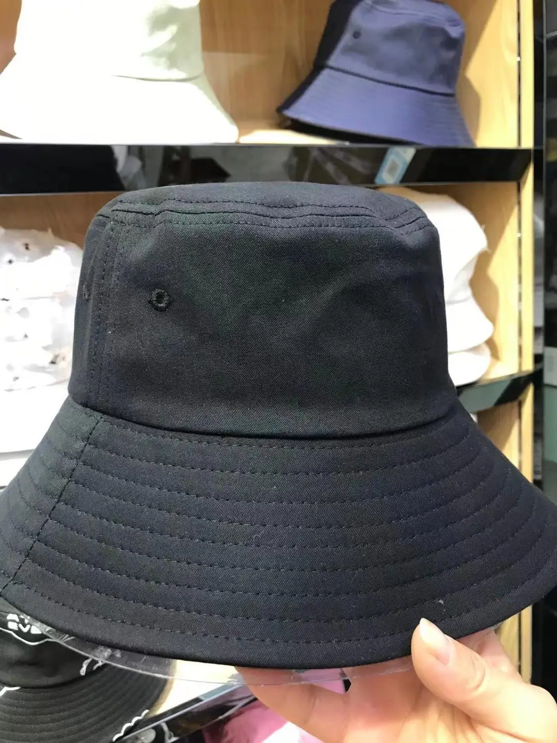 

fashion 4 seasons reversible Bucket Hat wide brim solid color cotton high quality sun hat Beach UV Protection Round Top Cap