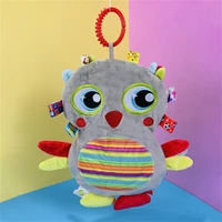 cartoon bird pendant baby soothing towel rattle toy colorful playful plush doll baby carriage decoration pendant built in bell
