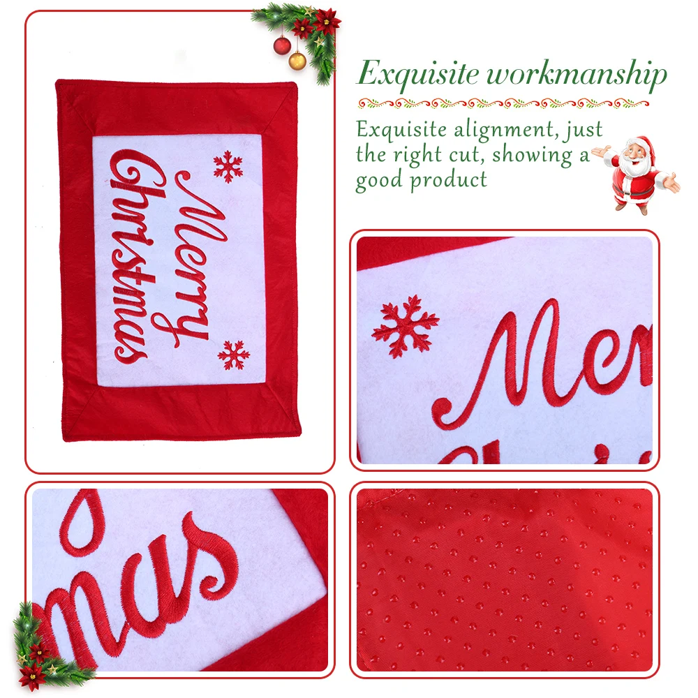 Merry Christmas Dinner Mat Red Meal Pad Placemats For Home Party Dining Table 45x34cm | Дом и сад