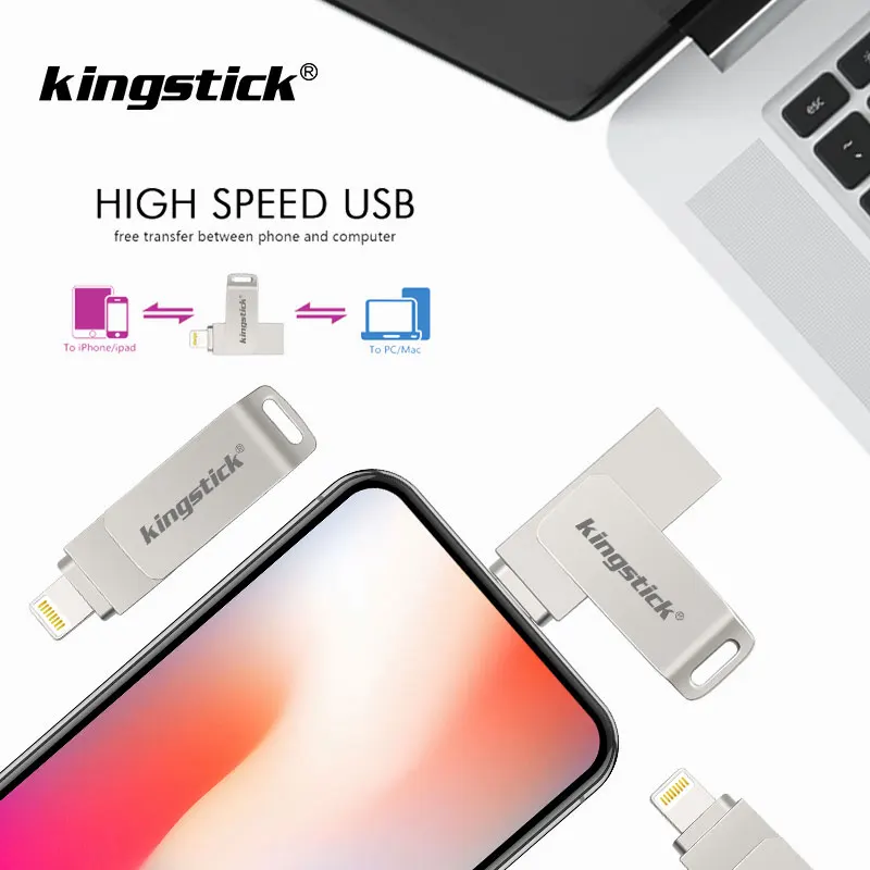 

Metal USB Flash Drive 128gb cle usb OTG Pen Drive 32gb 64gb Usb 2.0 Flash Disk for iPhone X/8 Plus/8/7 Plus USB Memory Stick