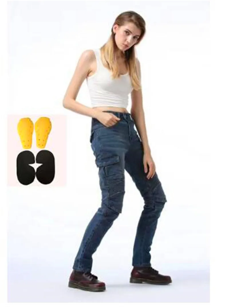 Модные женские противоударные брюки джинсы для езды на мотоцикле мотоциклетные