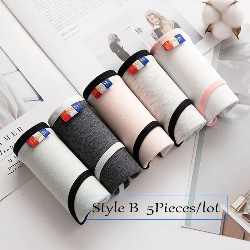 Style B Хлопковые трусики, женское нижнее белье, 5 шт./лот, сексуальные трусы, женские трусы с рисунком, женские трусики, женские трусики, интимные трусы, Прямая поставка - Цвет: Style B