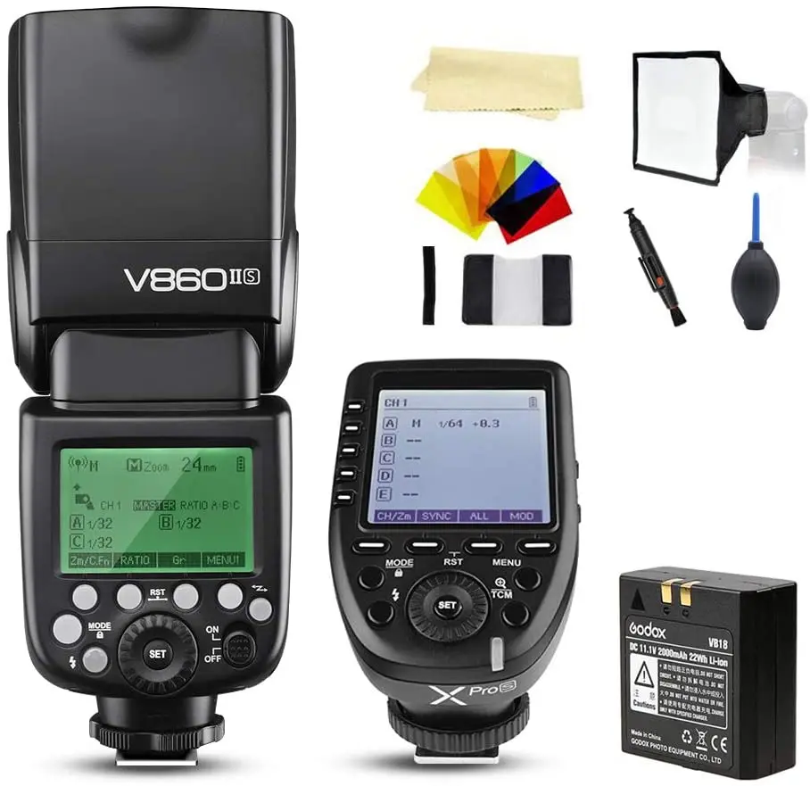 

Godox V860II-S TTL 2,4G Высокоскоростная синхронизация 1/8000s GN60 литий-ионная батарея Speed lite светильник мая с камерами Sony + Godox XPro-S