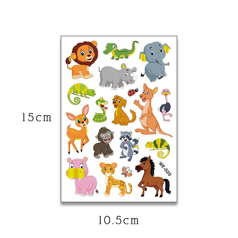 1 шт. животное Лев тигр динозавр узор джунгли временные татуировки для вечеринки