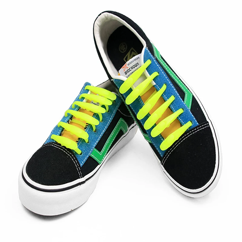 

Elastic Shoelaces Silicone No Tie Laces Children And Adults General Lazy Laces Round Head Double Hole Design 10 Colors Available