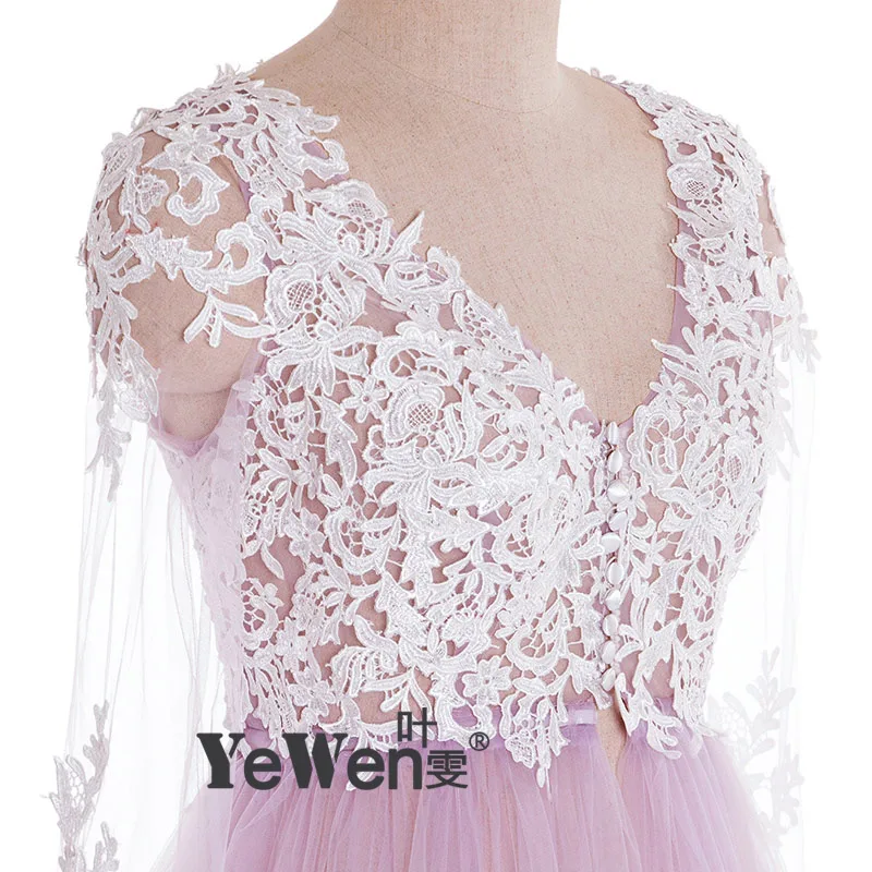 Кружевное официальное платье для беременных с длинным рукавом Тюлевое