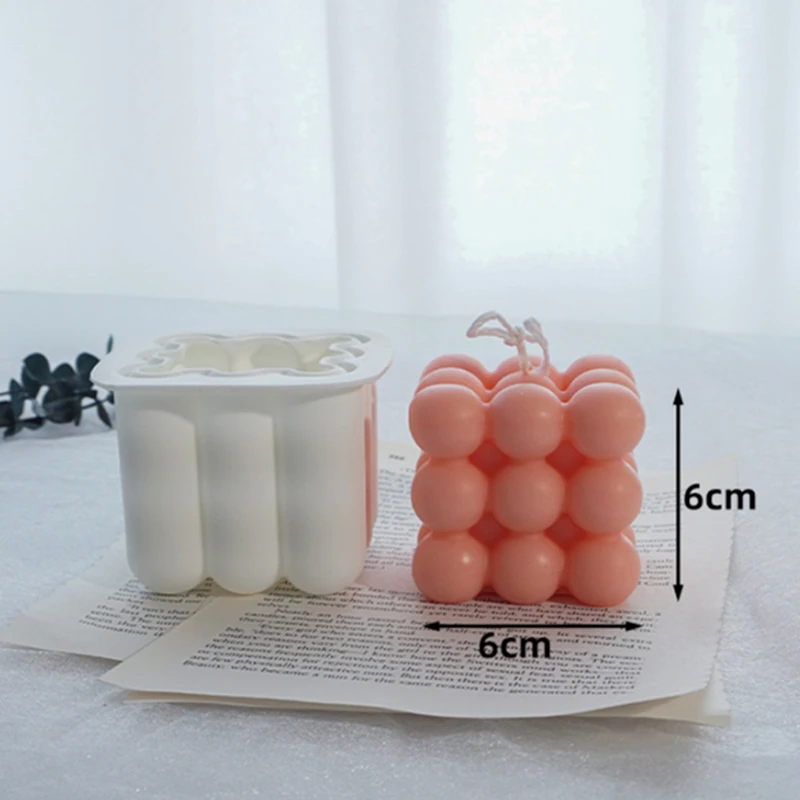 

3D Magic Cube Candle Mold,Atom Cube Soap Mold,Bubbles Candle Silicone Mold,Aromatherapy Flexible Clay Mold, Handmade Epoxy plast