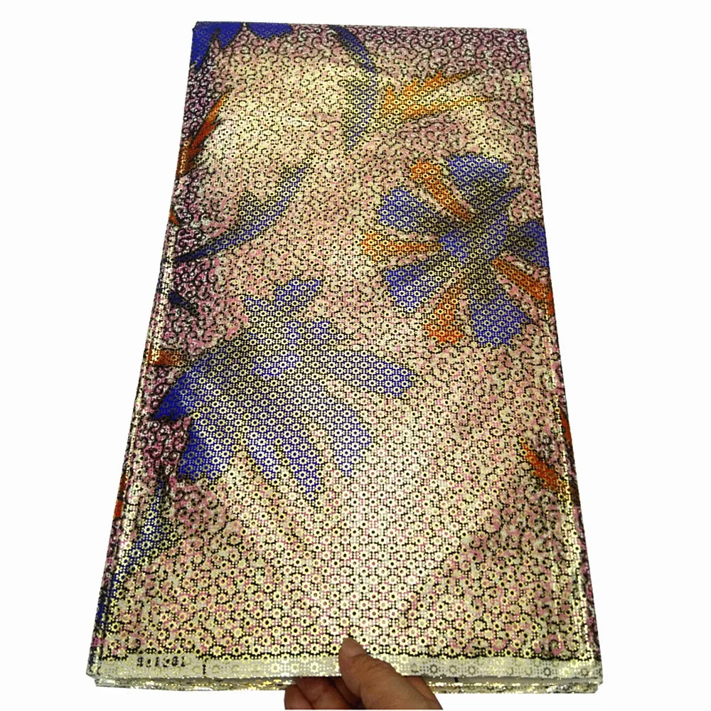 2021 Новая африканская ткань с золотым воском полиэстер Анкара Высококачественная