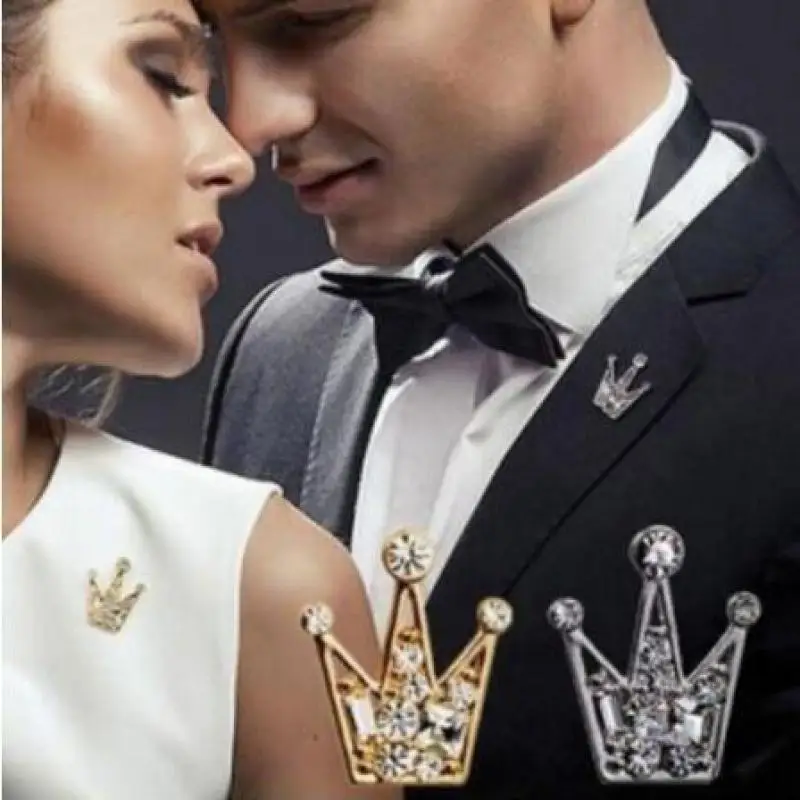 Женская и мужская Брошь Стразы в форме короны с кристаллами | Украшения