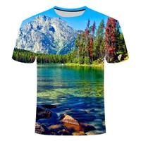 nature landscape tree 3d print mans t shirt summer leisure natural scenery full version loose cool oversized t shirt