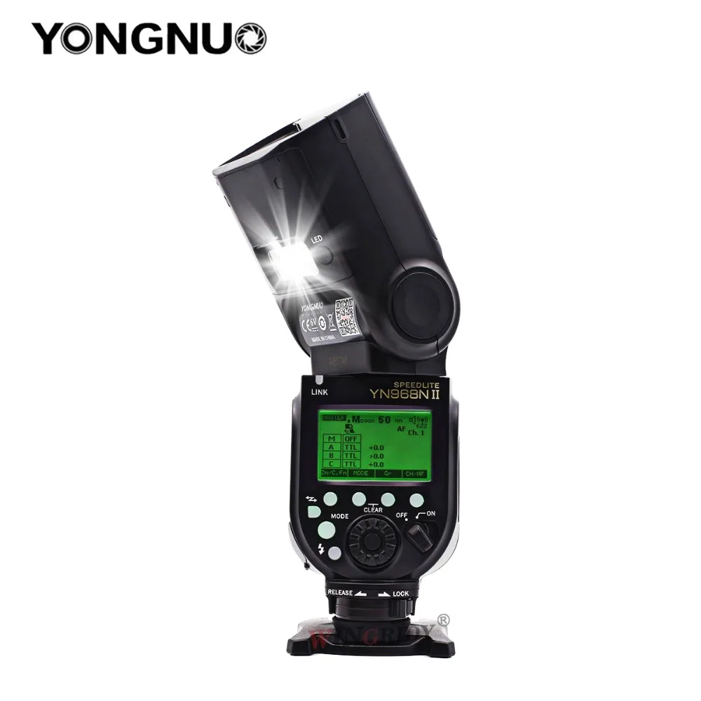 YONGNUO YN968N II Вспышка Speedlite для Canon Nikon DSLR Совместимость с YN622N YN560 Беспроводной ttl Speedlite 1/8000 светодиодный светильник