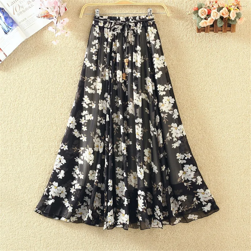 Летняя сказочная юбка в богемном стиле пляжная шифоновая длинная с