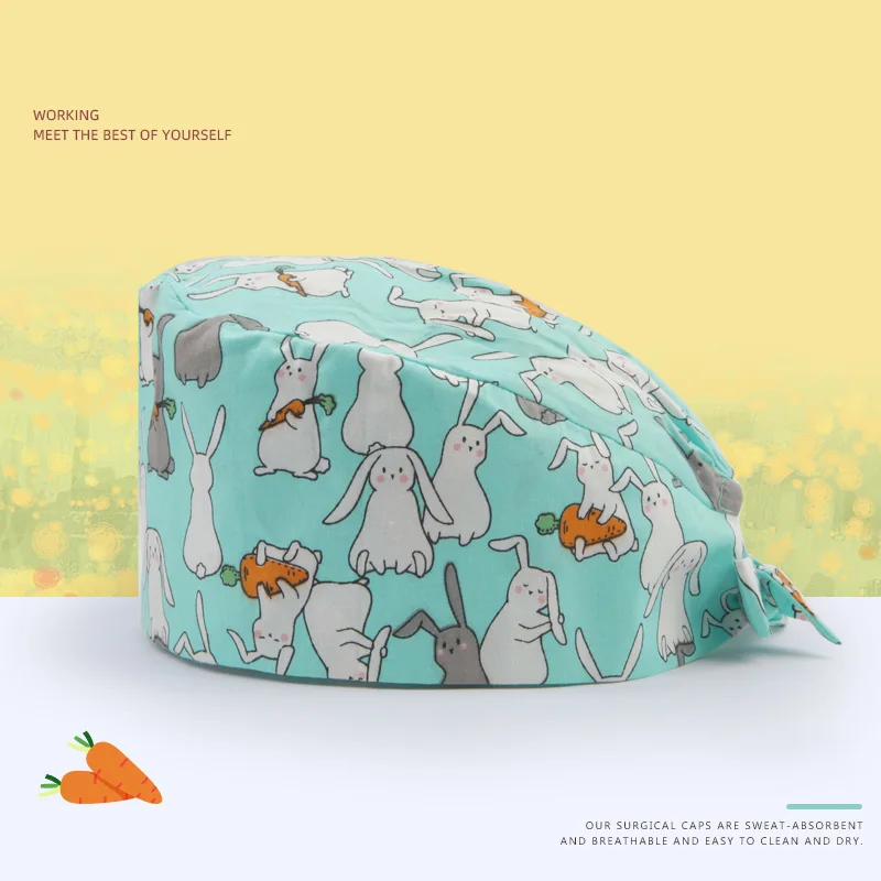 

Кепка женская, из 100% хлопка, с длинными ушками и принтом кролика