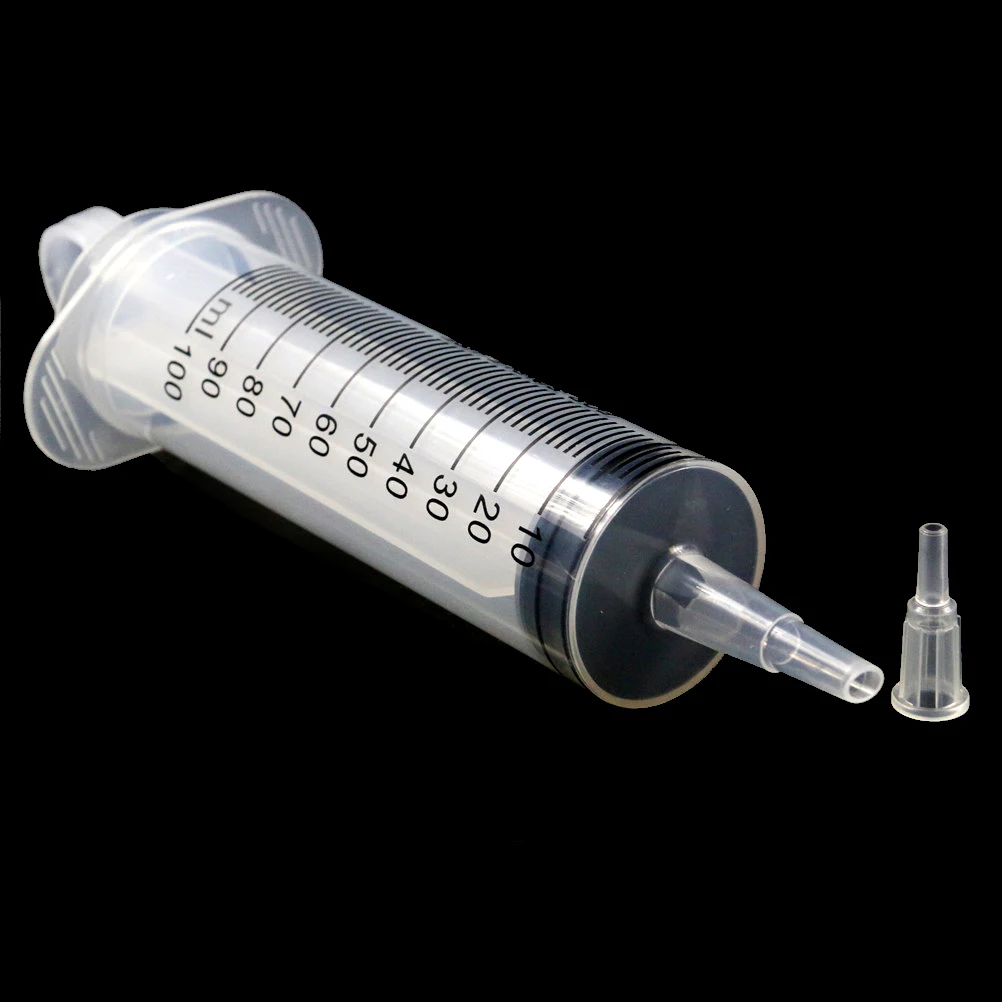 

100ml Reusable Big Large Hydroponics Plastic Nutrient Sterile Health Measuring Syringe Tools