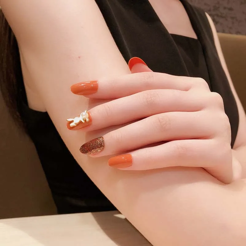 24 шт. съемные искусственные ногти кролик невесты|Накладные ногти| |