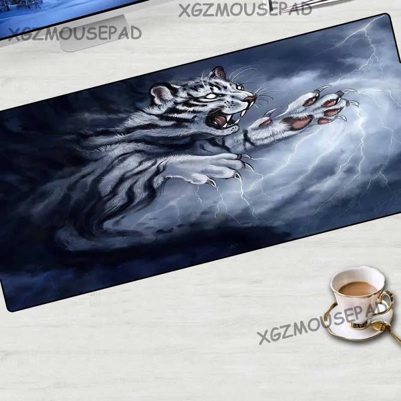 XGZ аниме большой коврик для мыши черный замок край животное тигр ноутбука ткань