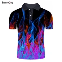 bianyilong 2019 new polo shirt men new polo shirt men summer shirt short sleeve poloshirts fashion flame print camisa tops tees