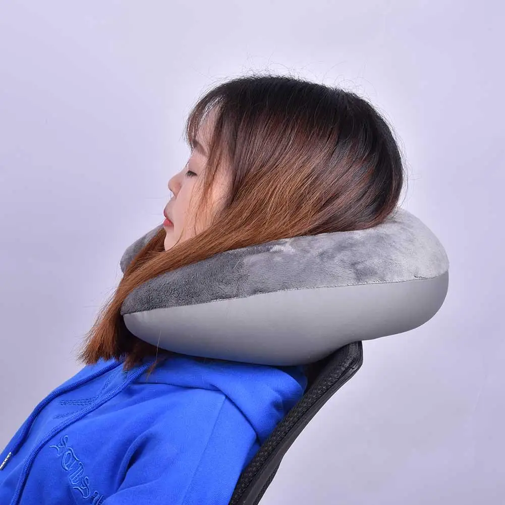 U-образная подушка удобная мягкая дорожная для шеи из пены с эффектом памяти