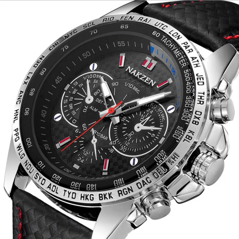 

Fashion Brand Sports Men's Watch Retro Large Dial Luminous Waterproof Quartz Leather Watch Men Wrist Watch Relogio Masculino