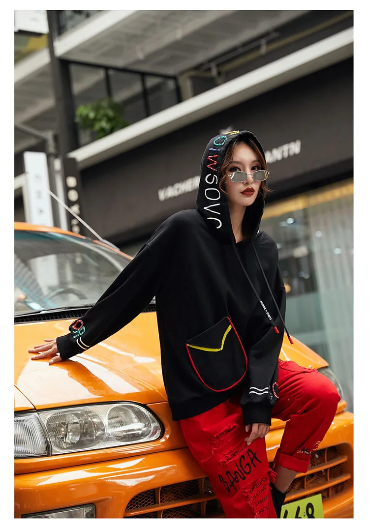 Max LuLu/ модная женская осенняя одежда в Корейском стиле в стиле панк женские толстовки с капюшоном винтажная женская спортивная фуфайка с вышивкой