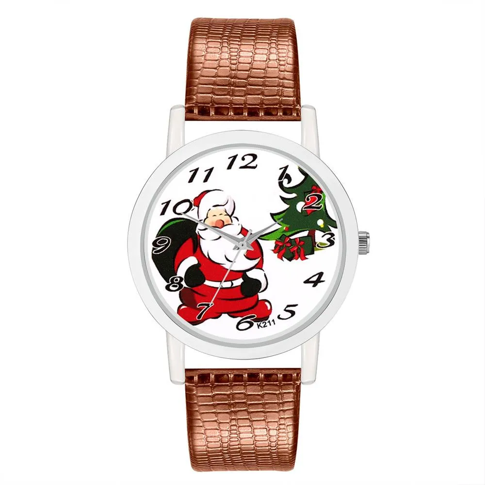 Best Selling Reloj Women Watches Christmas Women's Watch Leather Band Quartz Vogue Wrist Gift Clock *A | Наручные часы