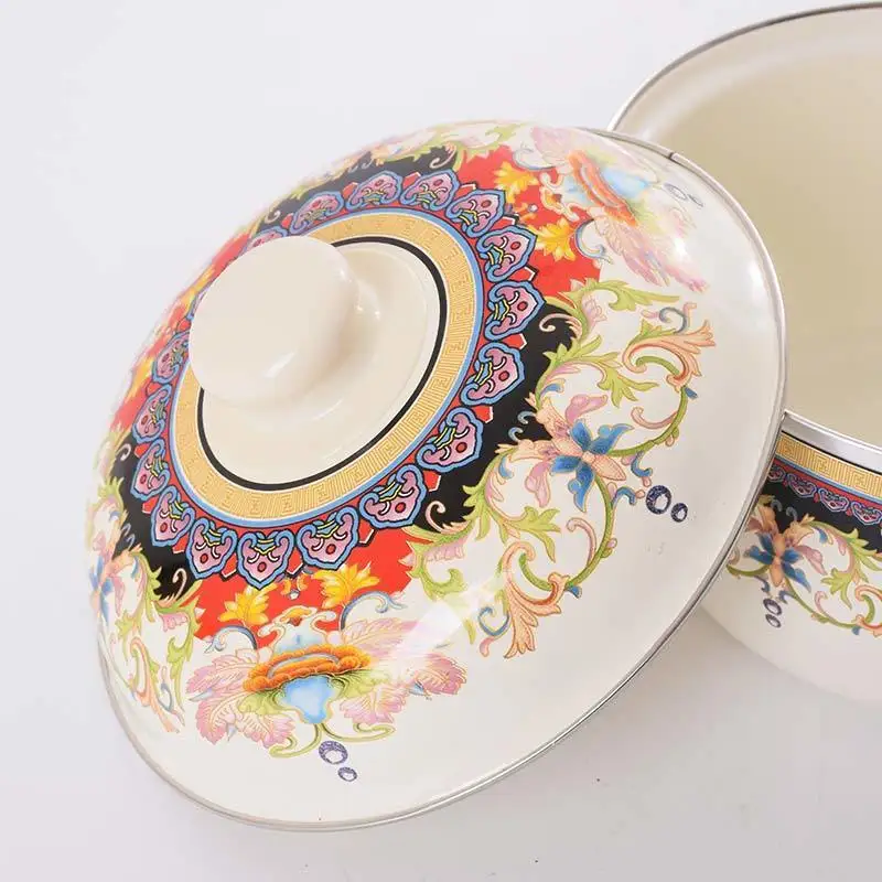 Эмалированная кастрюля эмалированная Толстая для супа с плоским дном тушения